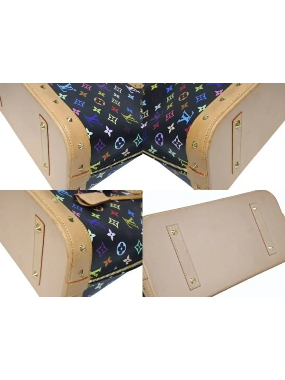 Louis Vuitton Takashi Murakami Alma GM Handbag Monogram Multicolor Black